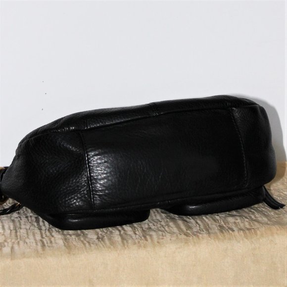 B. Makowsky Black Pebbled Leather Shoulder Bag - Picture 5 of 8